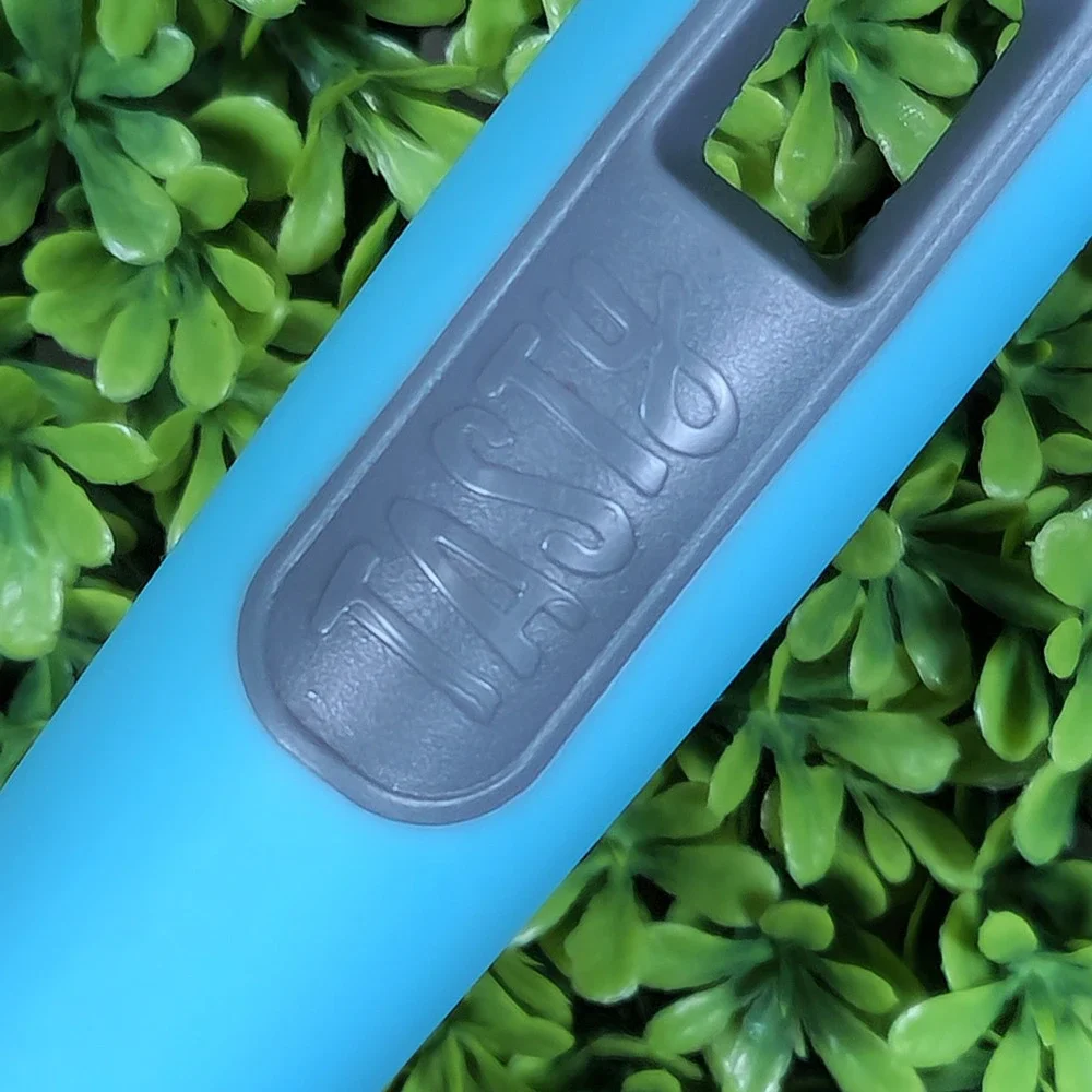 Tasty Blue Silicone Wide Head Spatula Turner Grey Soft Grip Handle Kitchen Tool